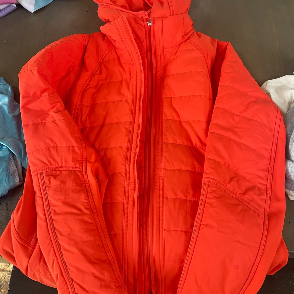 Lulu winter jacket - orange/red - size 12